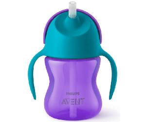 Philips Avent SCF796/02 Vaso Pajita y Asas Morado +6m 210 ml