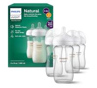 Philips Avent SCY913/04 - Juego de 4 biberones con tetina natural (cristal, 227 ml)