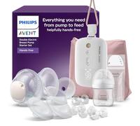 Philips Avent set básico de extractor de leche manos libres, motor con gran capacidad de succión, imita el ritmo de ingesta del bebé, bombea hasta 85 veces por min, SCD553/11