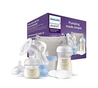 Philips Avent Set básico de extractor de leche manual: sacaleches sin BPA de extracción sencilla con una sola mano y biberón de leche (modelo SCF430/16)