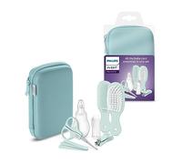 Philips Avent Set de cuidado infantil, alicates de uñas, tijeras, 3 limas, peine, cepillo para el pelo, aspirador nasal y cepillo de dientes modelo SCH401/00