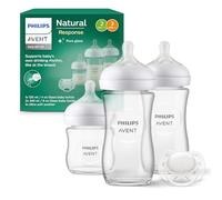 Philips AVENT Natural Response SCD878/11 Pack 5 biberones cristal, 2 chupetes, cepillo