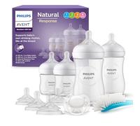 Philips Avent Set de regalo de biberones para recién nacidos: 4 biberones, 2 tetinas de repuesto, chupete ultra soft y escobilla para biberón, bebés de 0-12 meses (modelo SCD838/13)