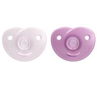 Philips AVENT Soothie - Chupete de corazón (3 - 18 m), color rosa y rosa claro, paquete de 2, SCF099/12