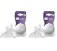 Philips Avent Tetina de biberón Natural Response: 2 tetinas de biberón Philips, sin BPA para bebés de 6 meses o más (modelo SCY966/02) (Paquete de 2)