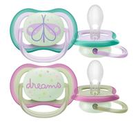 Philips Avent Ultra Air Chupete Noche,0-6 Meses, Niña - 2 Piezas
