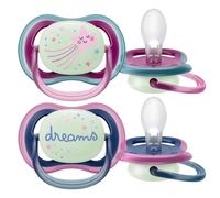 Philips Avent Ultra Air Chupete Noche,6-18 Meses, Niña - 2 Piezas