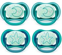 Philips Avent Ultra Air Night - Chupete para bebé de 6 a 18 meses, 4 unidades, incluye caja de esterilización, 6-18 m, Uni Mix
