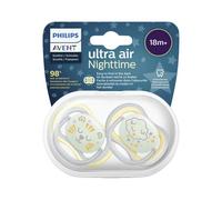 Philips Avent - 2 chupetes Ultra Air Night - León y Nuves