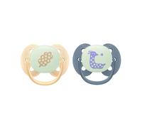 Philips Avent Ultra Soft Nighttime Chupete 6-18m Beige/Azul 2 unidades