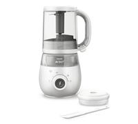 Philips Avent vaporera/batidora 4 en 1, robot de cocina para bebés, cocine al vapor, bata, descongele y vuelva a calentar, apto para el lavavajillas, modelo SCF883/01