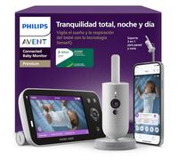 Philips Avent vigilabebés conectado Premium, el monitor más avanzado de Avent hasta la fecha, seguimiento del sueño y la respiración por IA, traducción del llanto, SCD973/26