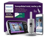 PHILIPS Avent Vigilabebés Premium con App - Cámara HD de 1080 píxeles, Seguimiento del sueño y la respiración con IA, traducción del llanto, Certificado DEKRA, Montaje en Pared, SCD974/26