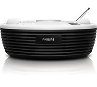 Philips AZ202/73 sistema de audio para el hogar Negro, Blanco 2 W - Microcadena (Negro, Blanco, Parte superior, 2 W, FM,MW, CD,CD-R,CD-RW, Fast backward, Avance rápido, Next, Anterior, Repetir, Barajar)