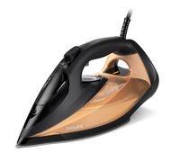 Philips Azur 7000 Series Plancha de vapor - 2800W, 50g/min Vapor Continuo, 250g de golpe de vapor, Vapor Vertical, Suela SteamGlide Elite, Negro/Dorado (DST7040/80)