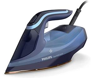 Philips Azur 8000 Series Plancha de vapor continuo 45 g/min Aumento de vapor 210g, 2400 W, OptimalTEMP Technology, SteamGlide Elite, azul claro (DST8020/21)