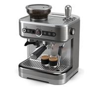 PHILIPS Cafetera espresso semiautomática Barista Brew - Espresso simple y doble + Botón Americano, recipiente de 250 g de café en grano, guía intuitiva, prensado calibrado, acero Inox (PSA3218/01)