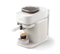 PHILIPS Baristina Máquina espresso - Real Espresso Made Simple - Cafetera compacta - Blanco natural con soporte para filtro blanco - Presión de la bomba 16 bares - Trituradora automática - Cafe Crema