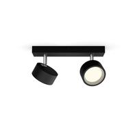 Philips Barra de Iluminación Bracia, con 2 Focos 5.5W, 550 lm, Luz Blanca Cálida, 2700k, Negro