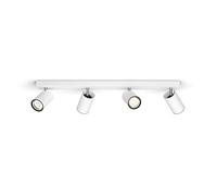 Philips, Barra de iluminación Kosipo con 4 Focos para bombilla GU10, Blanco
