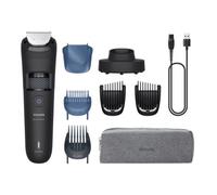 Recortadora de barba Philips Serie 5000 - Cuchillas autoafilables, 40 posiciones ajustables, sensor, sistema recogedor de vello, peine difuminador, 100% resistente al agua, funda de viaje, BT5785/30