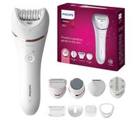 Philips Beauty Epilator Series 8000 - Afeitadora 5 en 1 para mujer, cortadora, pedicura y exfoliante corporal + 9 accesorios, BRE740/14