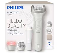 Philips Beauty Set - Juego todo en uno para cuerpo y cara, uso inalámbrico húmedo y seco, para depilación, cuidado corporal y de la piel, depiladora con 7 accesorios, modelo BRE738/00
