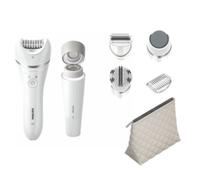 Philips Beauty Set Serie 9000 - Set de belleza todo en uno para el cuerpo, la cara y los pies, depiladora inalámbrica, para uso en seco y en mojado, con 6 accesorios, Modelo BRE770/92