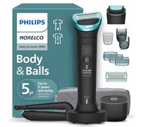 Philips BG9485/50 de la funda: Body Groomer serie 9000, recortadora íntima para uso bidireccional y sistema de afeitado impermeable para cuerpo húmedo y seco con soporte trasero plegable y limpiador