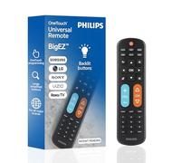 Philips BigEZ OneTouch SRP3945B/37 - Mando a Distancia Universal para TV para Personas Mayores, fácil de Usar, Repuesto para Samsung, LG, Sony, Vizio, Roku TV, Botones retroiluminados, 2 Dispositivos