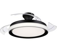 Philips Bliss Ventilador de Techo con Luz LED, 3 Aspas Retráctiles, Diámetro Aspas 106 cm, 3 Modos de Luz, Luz Blanca Ajustable, Extra Silencioso, Modelo 2024, Negro, Clásico