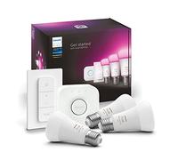 Philips Hue White and Color ambiance Kit de inicio: 3 bombillas inteligentes E27 (1100) + regulador de intensidad