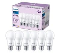 Philips - Bombilla LED A60 13W (Eq. 100W) 1521 lúmenes, casquillo E27, Luz Blanca Fría (4000k) - Pack 6 Bombillas