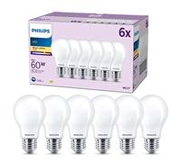 Philips - Bombilla LED A60 7W (Eq. 60W) 806 lúmenes, casquillo E27, Luz Blanca Cálida (2700k) - Pack 6 Bombillas