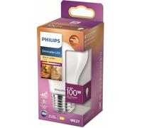 Philips Bombilla LED Clásica Mate Regulable 10.5W E27 1600lm | Luz Blanca Cálida 2200-2700K, Hasta 90% Menor Consumo, Tecnología WarmGlow y EyeComfort, Sustituye Bombillas Antiguas de 100W