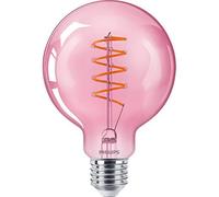 PHILIPS - Bombilla LED cristal 15W Globo E27 rosa, regulable