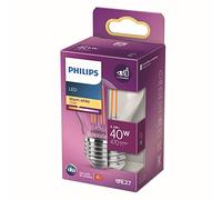 Philips - Bombilla LED Cristal, 40W, E27, Filamento, Luz Blanca Cálida, No Regulable