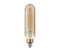 PHILIPS - Bombilla LED cristal 40W, E27, tubular gigante, efecto llama, luz blanca cálida, regulable