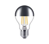 Philips Bombilla LED cristal 50 W estándar E27, luz blanca cálida, transparente, regulable