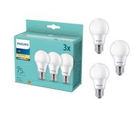 PHILIPS Bombilla LED de 10 W cálida, 2700 K, E27, 75 W, 1055 lm, 3 unidades por paquete, bombillas de bajo consumo