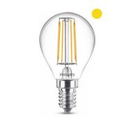 Philips bombilla LED E14 filamento luz blanca cálida redonda (4.3W)