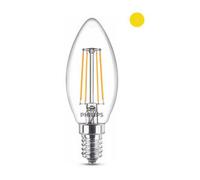 Philips bombilla LED E14 filamento Luz Cálida Vela (4,3W)