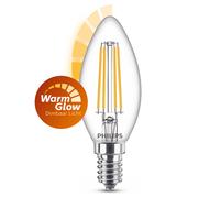 Philips Bombilla LED E14 filamento vela regulable luz cálida (3,4W)