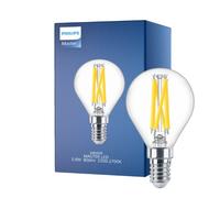 Philips Master LED E14 filamento esférico claro 5,9 W 806 lm - 922-927 Dim aWarm | Mejor reproducción cromática - Regulable - Reemplazo de 60 W