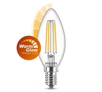 Philips Bombilla LED E14 WarmGlow vela filamento regulable de 2,5W (25W)