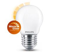 Philips Bombilla LED E27 WarmGlow bola mate luz cálida (3,4W)
