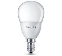 Philips Bombilla LED esférica, cristal mate- casquillo E14, consumo de 4 W (equivalente a 25 W), luz blanca cálida