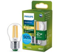 Philips Bombilla LED esférica Philips Eficiente, Casquillo E27 2.3W, 485 Lúmens, Luz Blanca Cálida 2700k, Clase Energetica A