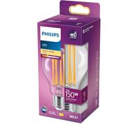 Philips Bombilla LED estándar E27 150W Blanco cálido, vidrio
