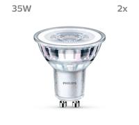 Philips bombilla LED GU10 3,5W 255lm 827 claro 36° 2pcs EC:EPREL:391855